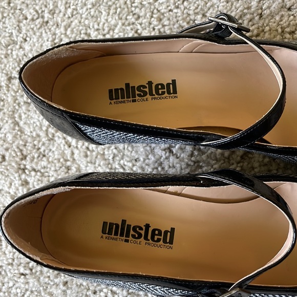 Keneth Cole Unlisted Mary Jane Herringbone and Patent Leather Toe Cap - Size 6.5 - Picture 4 of 9